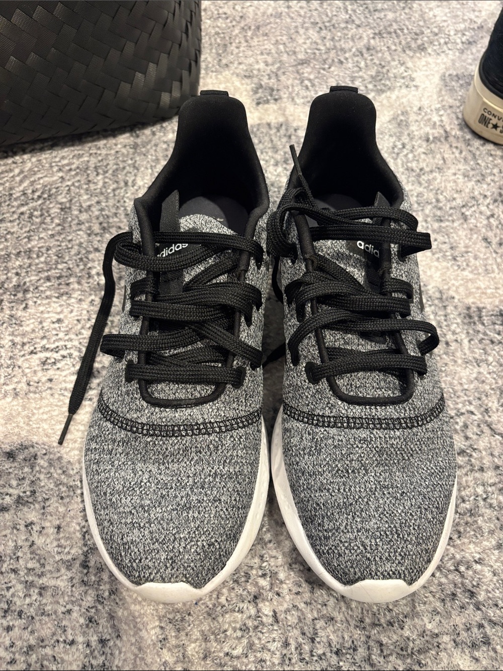 adidas Grey Knit Sneakers with Black Details